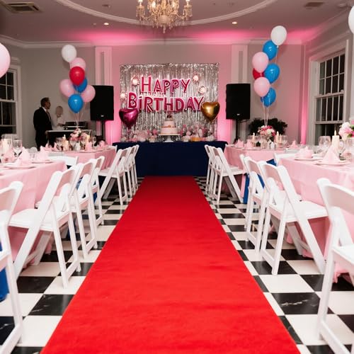 PANDOROOM 3ft x 30ft Red Carpet Runner for Weddings Parties & Events