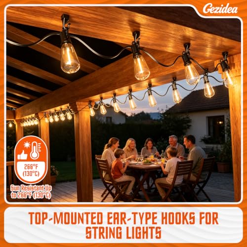 GEZIDEA 30 Pack Ceiling Light Hooks for Indoor Outdoor String Lights