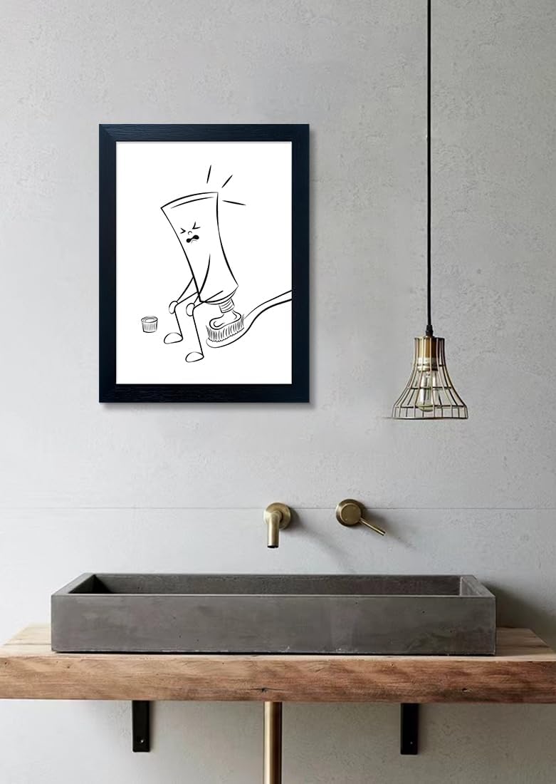 Regine Switzerland Black and White Bathroom Wall Art - Funny Toilet Decor Canvas Print | Minimalist Humor Design