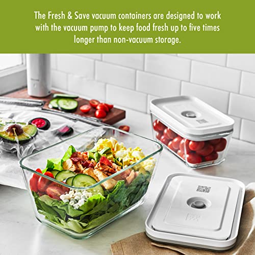 Zwilling Fresh & Save 3-Piece Glass Food Storage Container Set with Vacuum Seal