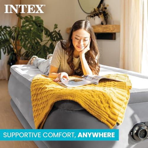 Twin Size Air Mattress with Built-In Pump – Dura-Beam Deluxe 13" Comfort