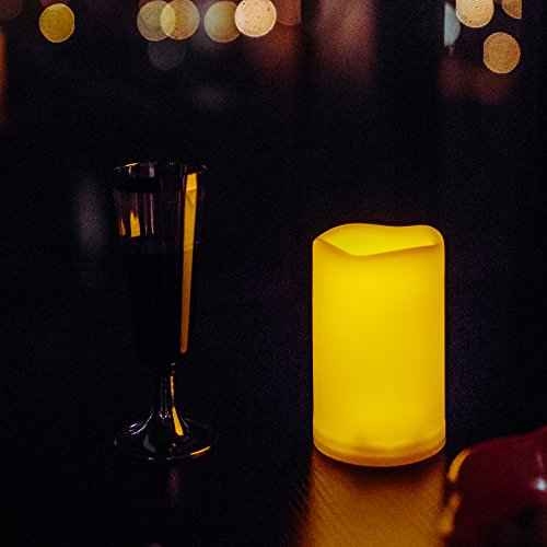 Outdoor Waterproof Flameless LED Pillar Candle with Remote Timer Battery Operated Plastic Flickering Decorative Fake Candle Light for Festival Celebration Wedding Party Decoration Gift Choice 3¡±x 5¡±