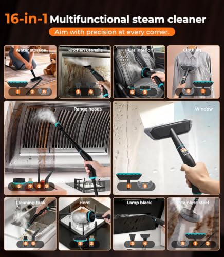 QITQUNS C4 2500W Handheld Steam Cleaner Ivory – 6-Level Steam Control, 1.8L Tank