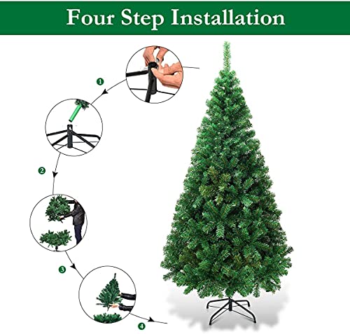 FANTASK Artificial Christmas Tree with Metal Stand, Holiday Pine for
