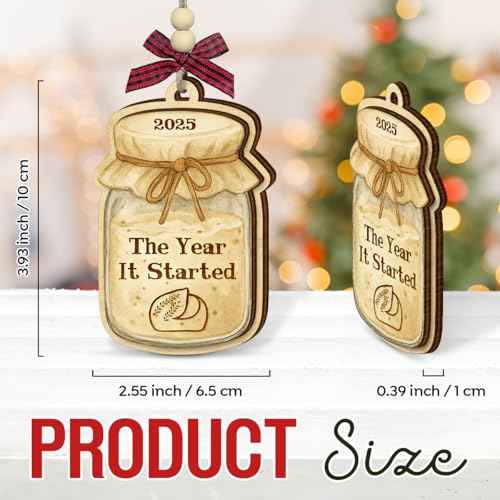 Sourdough Christmas Ornament 2025 - Sourdough Gifts for Women, Men, Baking Gifts for Bread Bakers Mom, Grandma, Aunt, Sister, Baker - 2 Layered Baking Ornaments for Tree Decorations