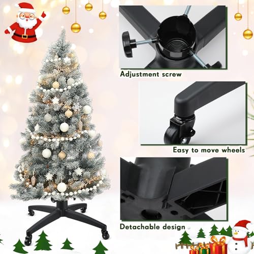 Rolling Christmas Tree Stand for Artificial Trees Up to 9.8 Feet - Sturdy & Mobile