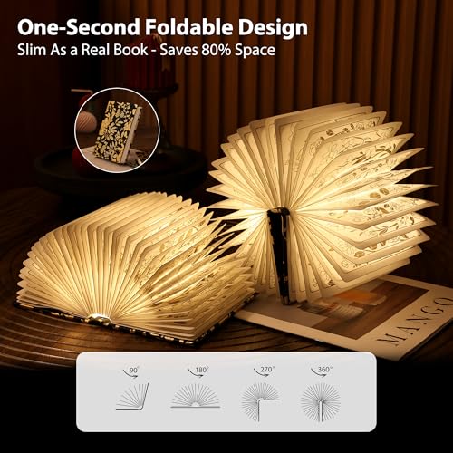 ZBOLE Black Folding Book Lamp – Portable 0–360° Book Light with 3 Modes