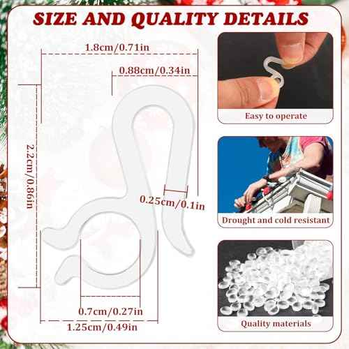 Holiday Light Clips,150 pcs Holiday Light Clips Outdoor Lights Hooks for Christmas Party Light Strings Outdoor Hang Gutter Hooks Halloween Decoration£¨C£©