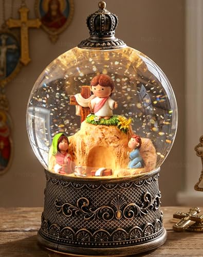 Priddop Empty Tomb Snow Globe Nativity Scene Christmas Decor 105mm - Easter & Religious Holiday Gift