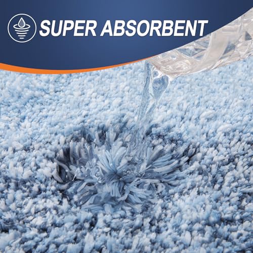 OLANLY Microfiber Bathroom Rugs Set 3 Piece U-Shape Blue Non-Slip Absorbent Bath Mat Set
