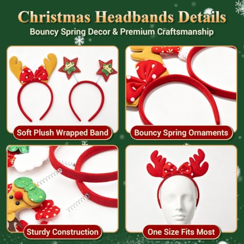 Christmas Glasses and Headbands Set - Holiday Party Accessories, 28 Pieces