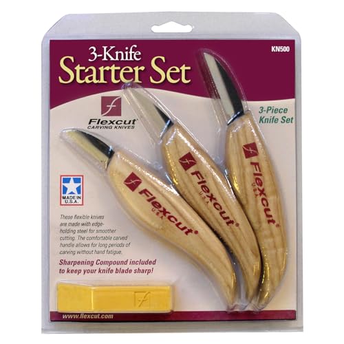 3-Piece Wood Carving Knife Set - High Carbon Steel Blades & Ergonomic Handles
