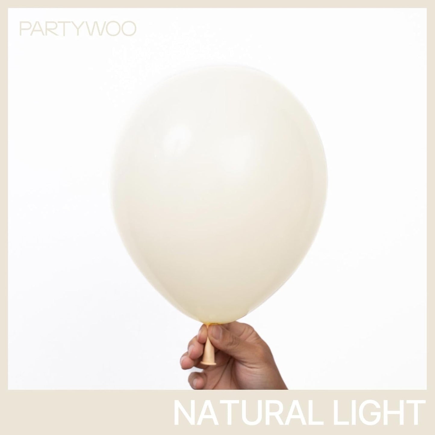 PartyWoo Beige Balloons - 120-Piece Cream Ivory Balloon Arch Kit | Wedding, Graduation & Baby Shower Decor