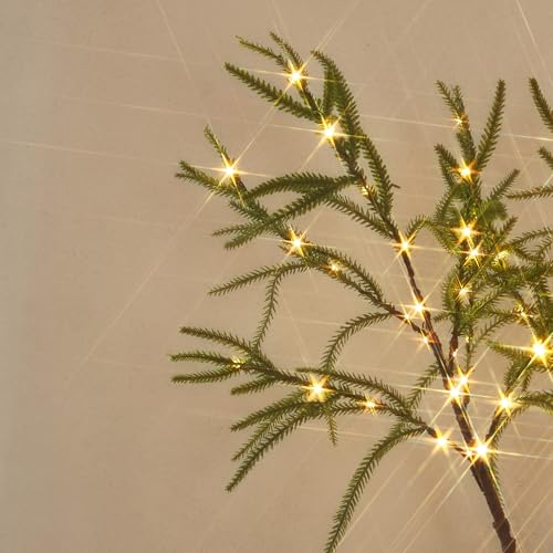 4FT Lighted Norfolk Pine Tree with 180 LED Fairy Lights Indoor Outdoor Holiday Decor