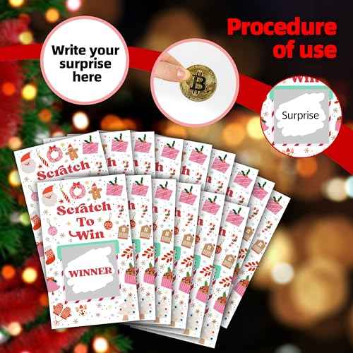 Christmas Scratch Off Cards, Xmas Party Scratch Games Adults Groups, Winter Holiday Party Games For Christmas Party, A05