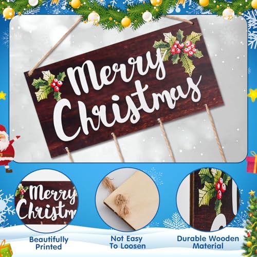 Brown Christmas Card Holder with 30 Snowflake Clips – Wooden Photo Display