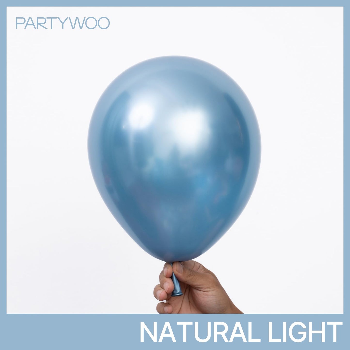 PartyWoo Metallic Blue Balloons, 50 pcs 12 Inch, Balloon Garland or Arch Decorations, Unisex, Birthday, Wedding