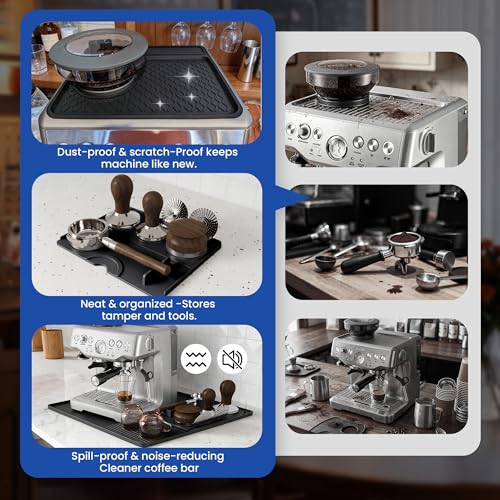 Aolaike 3-in-1 Silicone Coffee Mat Set for Breville Espresso 870/880 - Spill-Proof, Non-Slip, Heat-Resistant Barista Accessories
