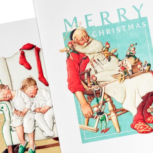 Hallmark Norman Rockwell Christmas Cards, 40-Pack (Merry and Magic)