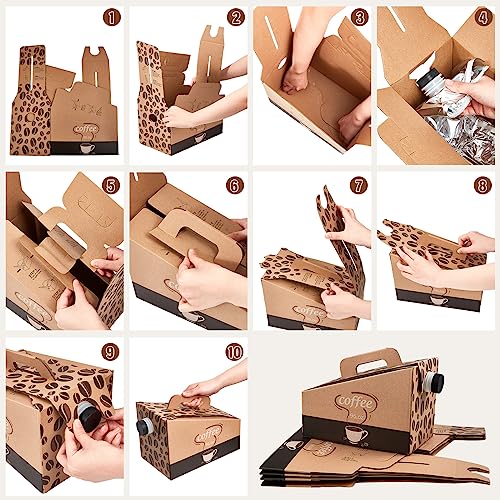 Dandat 30 Pack Coffee To Go Dispenser Box 96 oz with Handle & Leak-Proof Lid