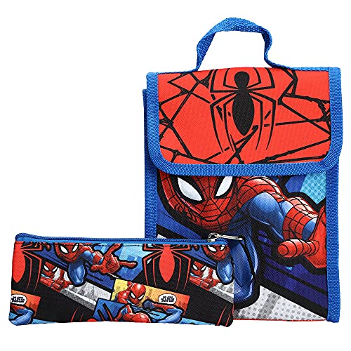 Kids Spider-Man Backpack Set with 6 Pieces - Blue, for Little & Big Kids