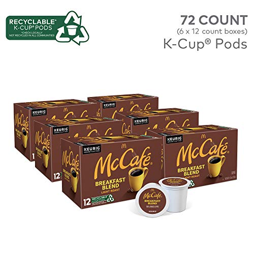 McCafé Breakfast Blend Coffee Pods - Light Roast, 12 Count Pack of 6, 72 Pods