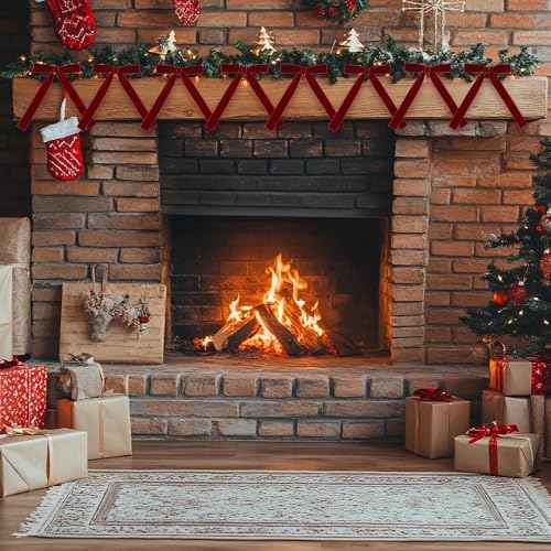 24 Pieces Mini Burgundy Red Velvet Bow 3.9 x 5.9 Inches Wedding Craft Bows Birthday Tree Ornaments Bow 4/5" Width Ribbon Tie Bows for Trees Gift Wrapping Decorations