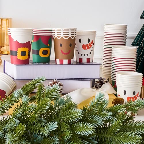 Cute JOYIN 100PCS 9oz Christmas Disposable Paper Cups - Holiday Party Drinkware