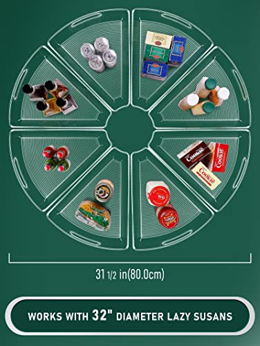 32-Inch Lazy Susan Organizer Bins - 8 Pack for Corner Cabinets - Clear, BPA-Free