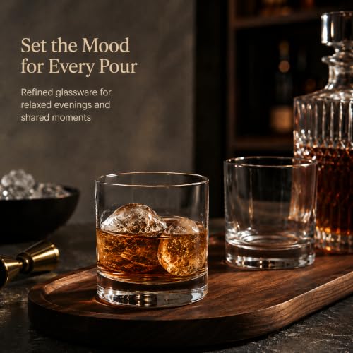 Kingrol 12 Pack 10 oz Rocks Glasses - Lead-Free Old Fashioned Whiskey Glasses Set