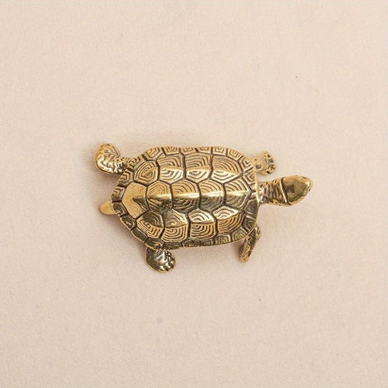 Skiennix Brass Vintage Turtle Figurine - Unique Home Ornament | Perfect Gift for Animal Lovers, 1PC