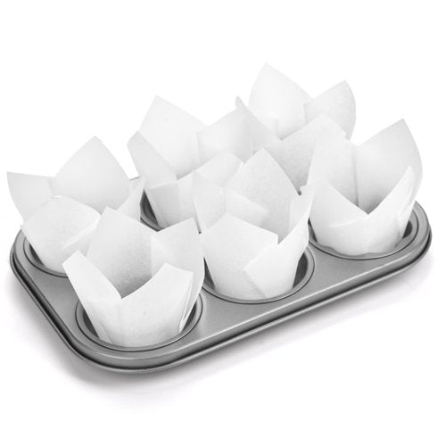200Pcs Tulip Cupcake Liners Muffin Baking Liners Holders Premium Baking Cups Cupcake Wrappers Christmas Cupcake Lliners for Weddings, Birthdays, Anniversaries, and Special Occasions（White）
