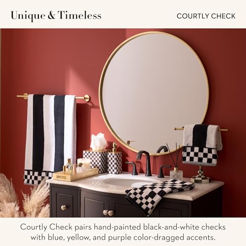 Glass Soap Pump - Black and White Courtly Check Dispenser