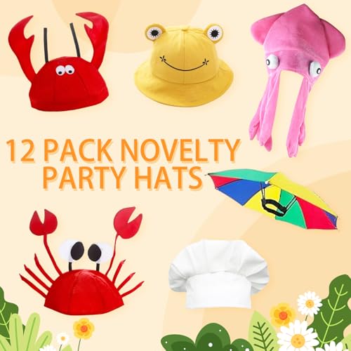 Funny Party Hats and Glasses Set - 24 Assorted Novelty Dress Up Accessories