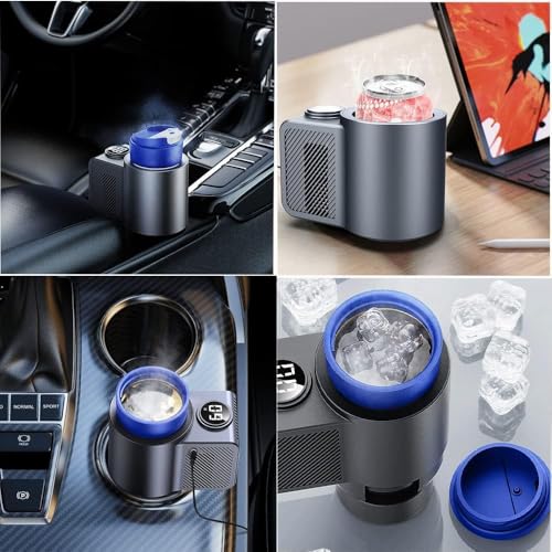 2-in-1 Smart Cups Cooler Warmer for Car with Small Coffee Cup, 12V 36W Car Cooling and Heating Cup Mug Holder, Universal Intelligent Car Heater Cooling Travel Mug for Water Milk Coffee Beverage