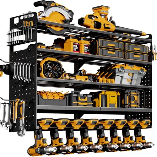 34'' Wide 5-Tier Power Tool Organizer Wall Mount with 320lb Capacity - Sturdiflow