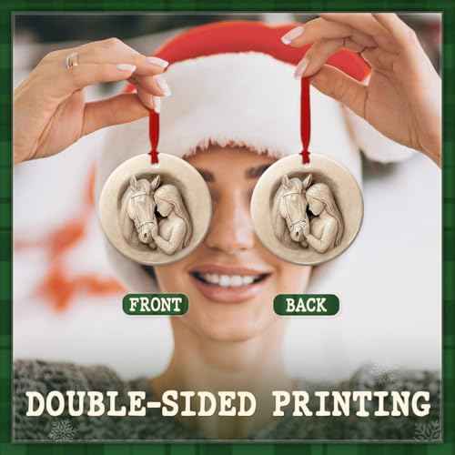 Horse Lover Ornament - Rustic Equestrian Christmas Decoration for Riders, Horse Girls, and Women, Farmhouse Holiday Keepsake Gift