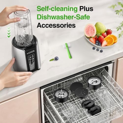 KOIOS Black 1000W Personal Blender for Smoothies & Frozen Drinks