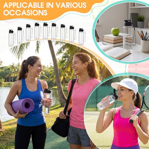 Mifoci 72 Pack Clear & Black 17 oz Reusable Water Bottles Bulk with Flip Top Caps