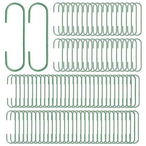 Quacc 100 PCS Green Bauble Hooks Metal Ornament Hooks for Christmas Tree Wreaths Home Kitchen Party Decoration (Green)