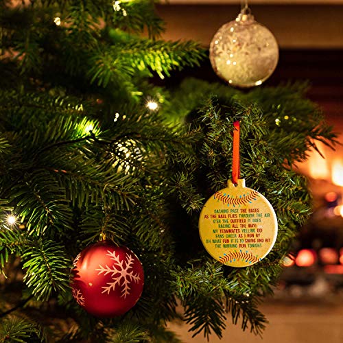 Softball Christmas Ornament Jingle All The Way - Round, Handcrafted Holiday Decor