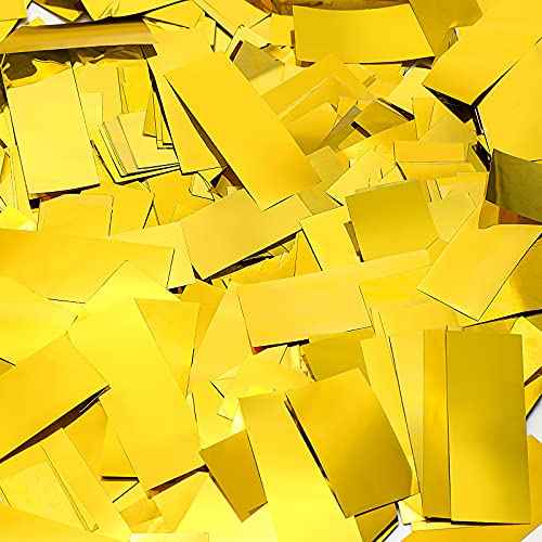 Sumind 200 Grams Gold Silver Large Metallic Confetti Rose Glitter Throwable Table Scatter Foil Confetti for Christmas Birthday Party Baby Shower Graduation Wedding Celebrations(Gold)
