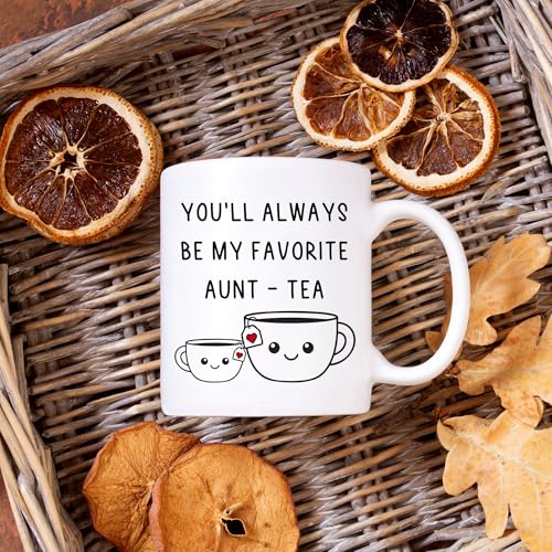 FUNITZ Aunt Gift Tea Cup - Funny Best Aunty Mug 11oz - Birthday & Christmas Present