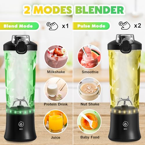 NexaEase Portable Blender 20oz Black with Insulated Sleeve for Smoothies & Shakes
