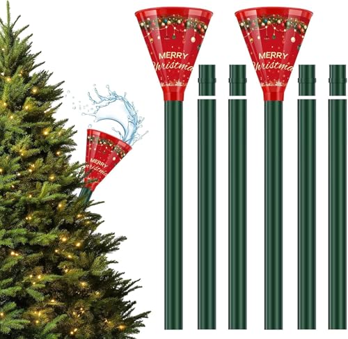 IPOOLTENG 2PCS Christmas Tree Watering Funnel Set with 6 Tubes, 75 Inch Long Guides for Easy Watering (Variation 2)
