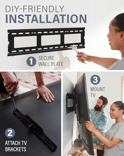 Tilting TV Wall Mount for 37-80 Inch Screens Up to 130 lbs, Universal Fit