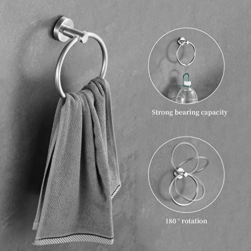 Brushed Nickel Bathroom Hardware Set 10 Pieces - 16 Inch Towel Bar & Accessories