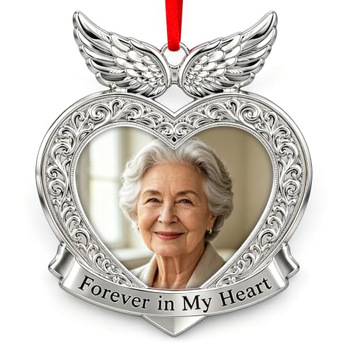 D4DREAM Memorial Picture Frame Angel Wing Christmas Photo Ornament