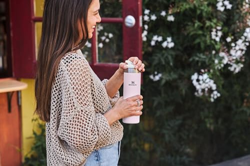 Stanley AeroLight 20 oz Insulated Stainless Steel Water Bottle Rose Quartz with Locking Lid