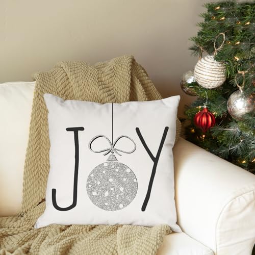 AOFANGGO Christmas Pillow Covers 18x18 Set of 4 Silver Holiday
